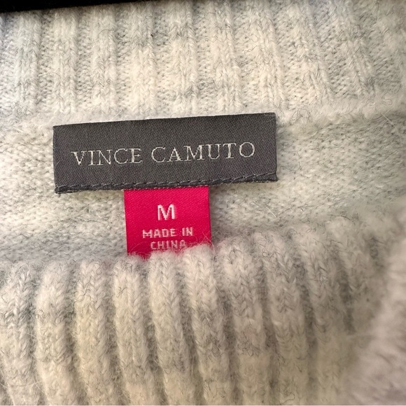 Vince Camuto Women’s MED Light Heather Gray Wool Blend Mock Neck Sweater - Picture 4 of 9